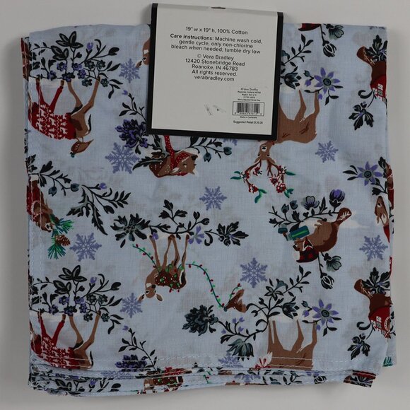 Vera Bradley Set of 4 MERRY MISCHIEF SNOW DAY Dinner Napkins Christmas Holiday - Picture 2 of 2